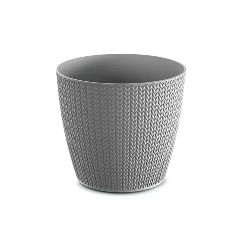 Wheaty rattan hatású kaspó, szürke (DWH190/405U) Gyors szállítás