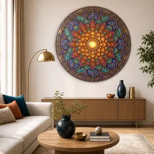 Kedvezmény Mandala kép - Arany láng