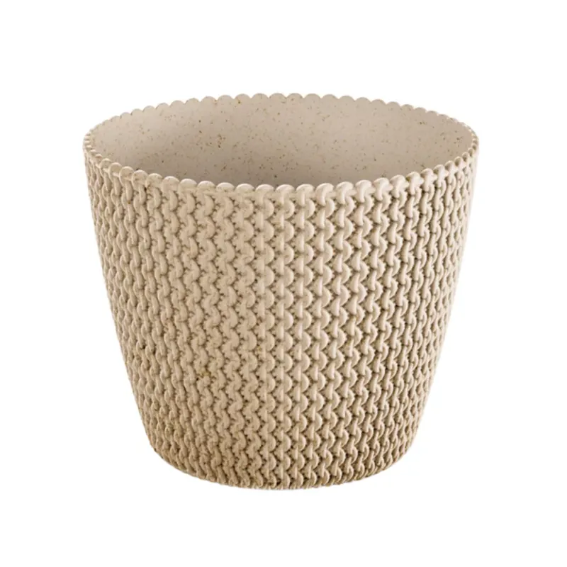 Alacsony ár Kaspó 130 kötött mintás ECO WOOD, natur (DSP130W/4665)
