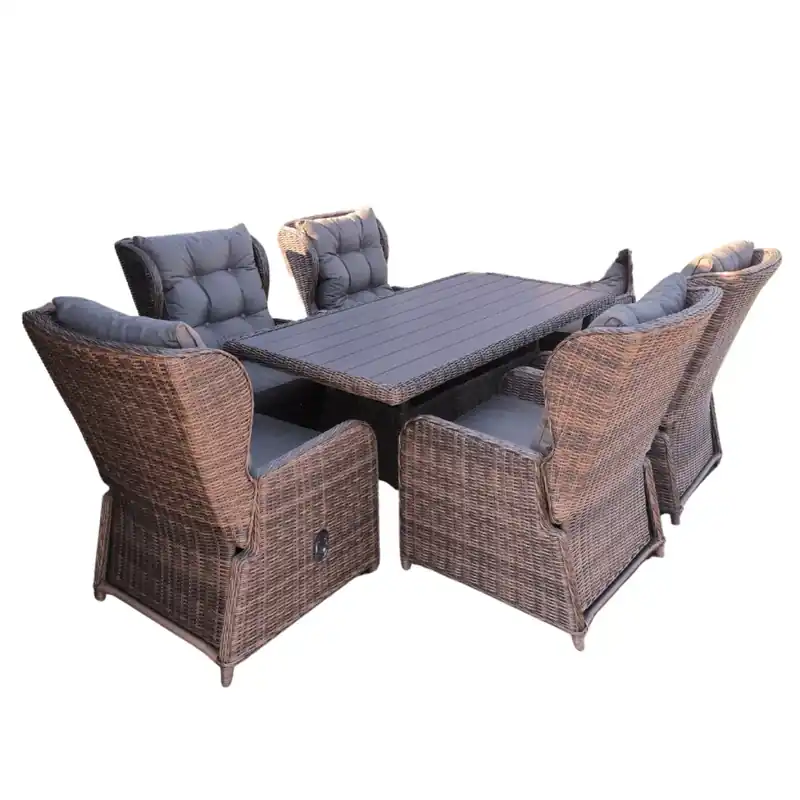 Szuper ajánlat Rattan étkező garnitúra (dönt. fotel 6db+asztal) B (CYH775W-1B)