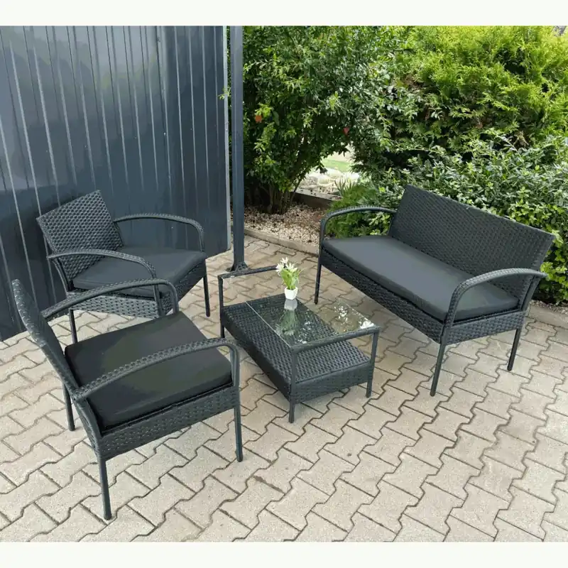 Rattan kerti garnitúra 4 részes Clarissa (1238107) Prémium