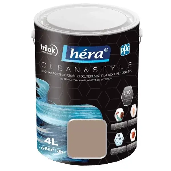 Végkiárusítás Héra Clean&Style beltéri falfesték 4l Café macchiato
