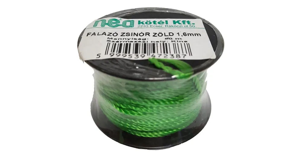 Alacsony ár KŐMŰVESZSINÓR 1.6mm/50M ZÖLD FALAZÓ ZSINÓR MAGYAR