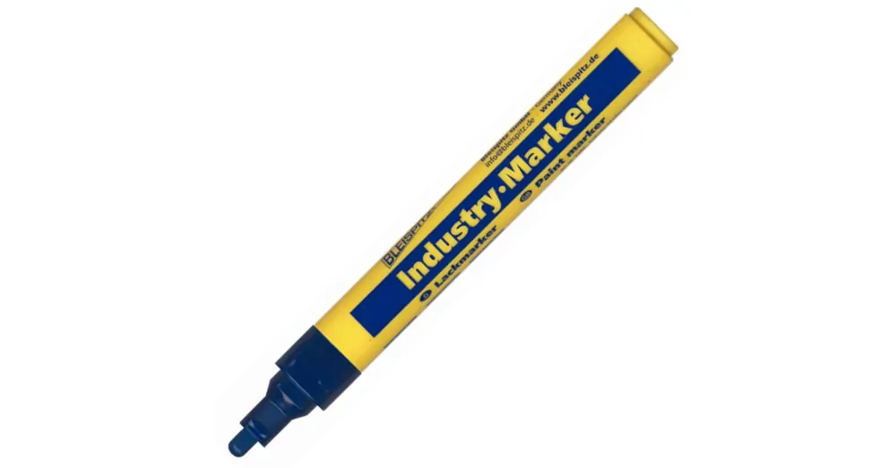 Biztonságos fizetés IPARI JELÖLŐ 4mm 8ML KÉK SZELEPES MINDEN FELÜLETRE BLEISPITZ 7677405013