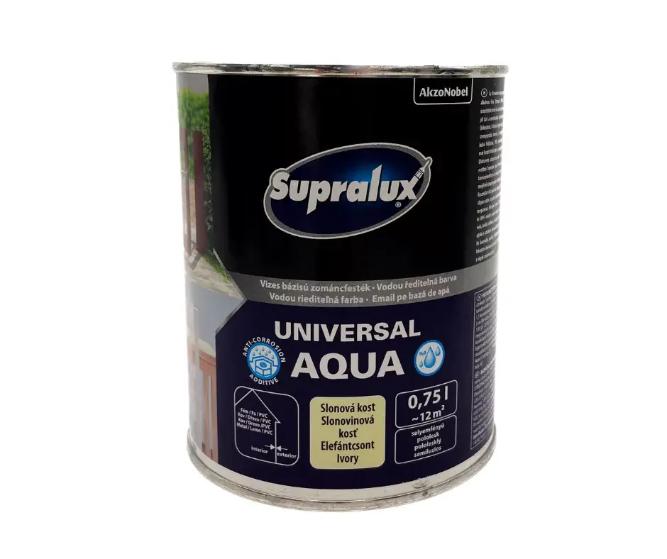 Olcsó Supralux Universal aqua vízbázisú selyemfényű zománcfesték 0,75l Elefántcsont