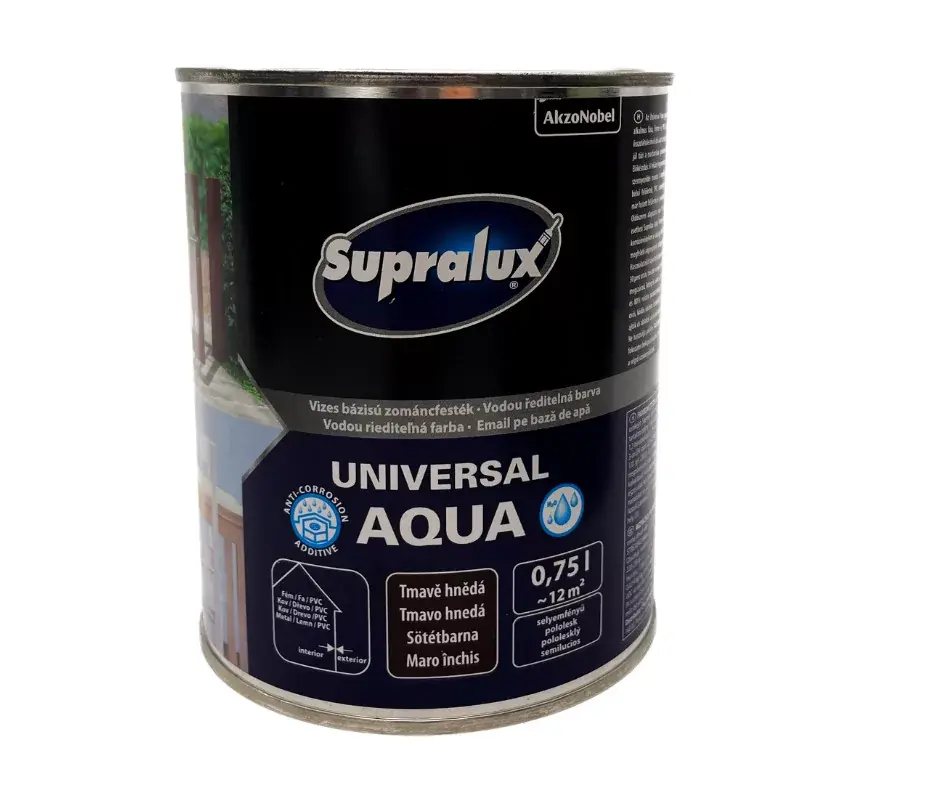 Legkelendőbb Supralux Universal aqua vízbázisú selyemfényű zománcfesték 0,75l Sötétbarna