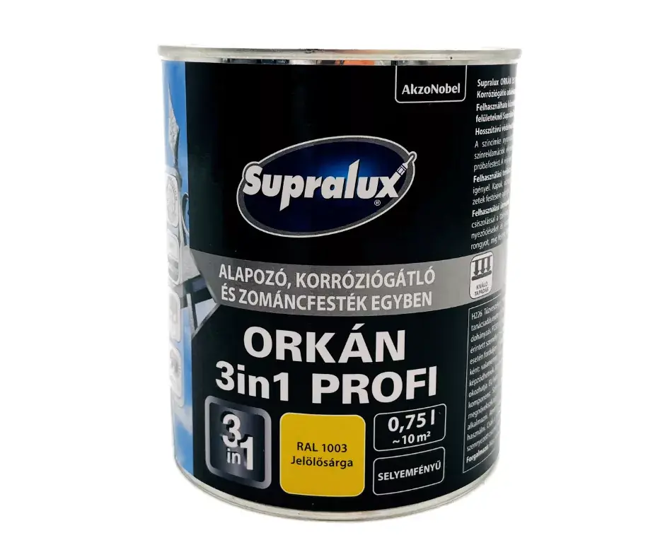 Ajánlat Supralux Orkán 3in1 Profi selyemfényű zománcfesték 0,75l RAL1003 Jelölősárga