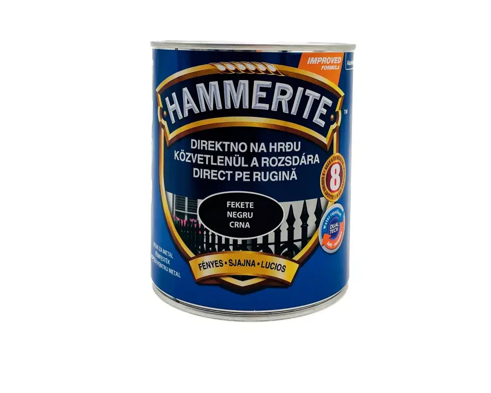 Hammerite fémfesték fényes 0,25l Fekete Bestseller