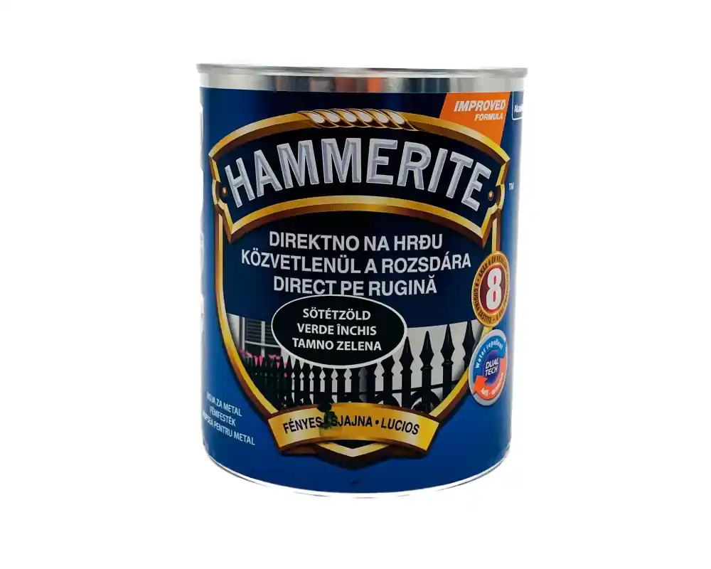 Szuper ajánlat Hammerite fémfesték fényes 0,75l Sötétzöld