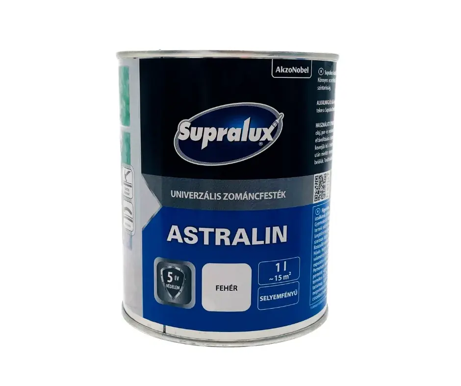Supralux Astralin univerzális zománcfesték selyemfényű 0,25l Fehér Azonnal elérhető