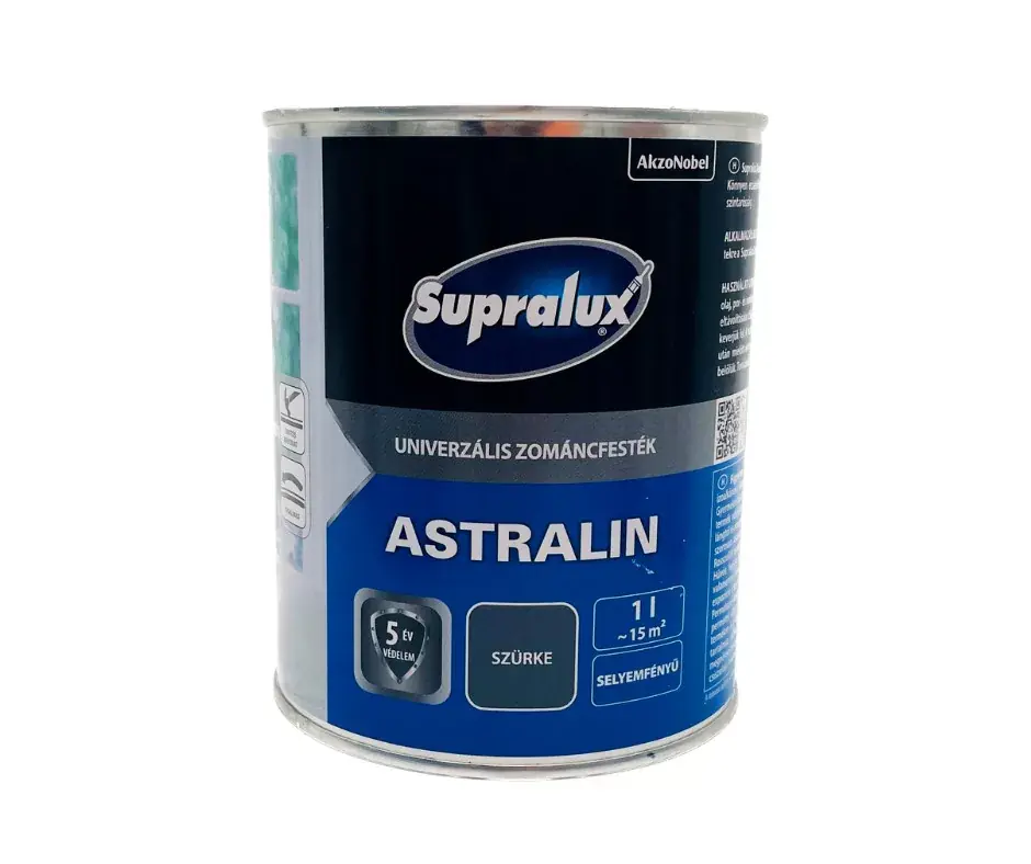 Supralux Astralin univerzális zománcfesték selyemfényű 1l Szürke Biztonságos fizetés