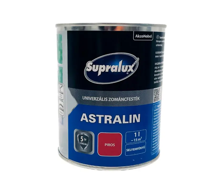 Prémium Supralux Astralin univerzális zománcfesték selyemfényű 1l Piros