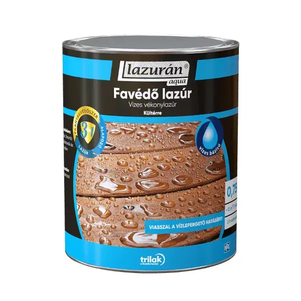Lazurán aqua 3in1 vízbázisú vékonylazúr 0,75l Harmat szürke Népszerű