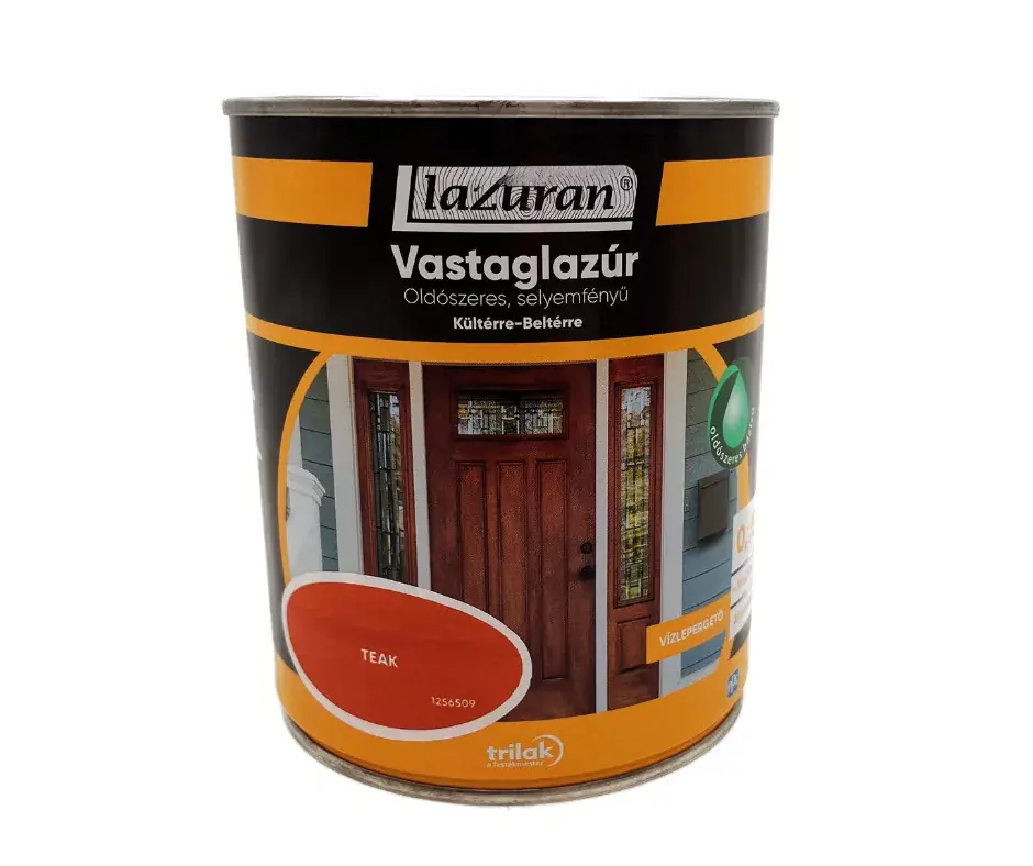 Lazurán vastaglazúr oldószeres selyemfényű 0,75l Teak Különleges ajánlat