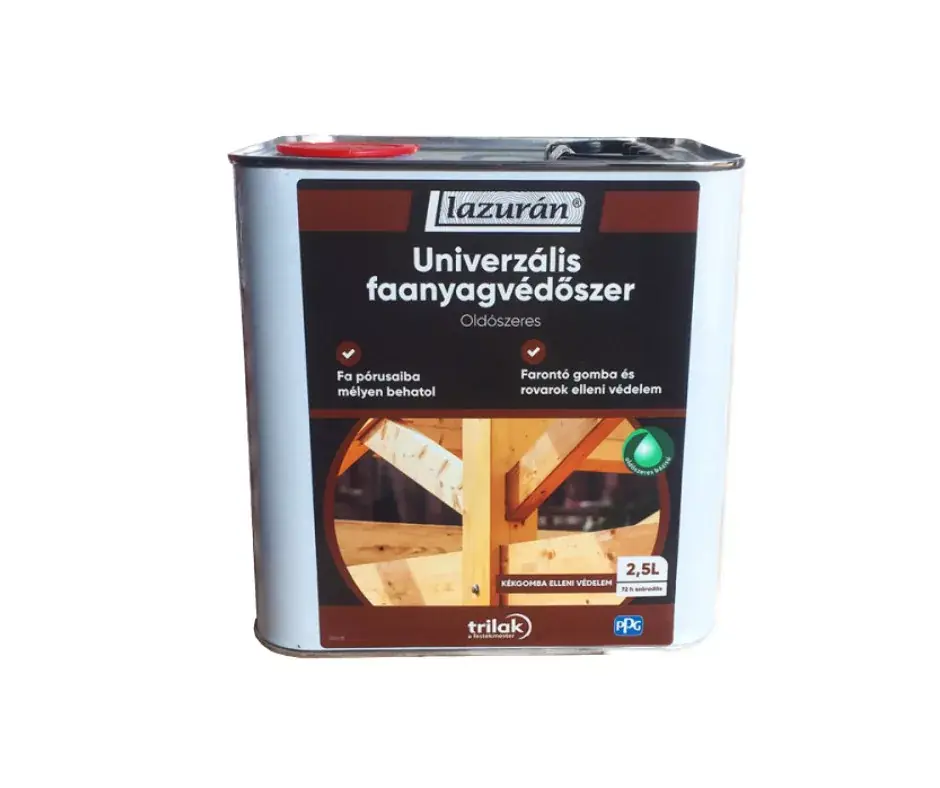 Expressz szállítás Lazurán Univerzális faanyagvédőszer oldószeres 2,5l