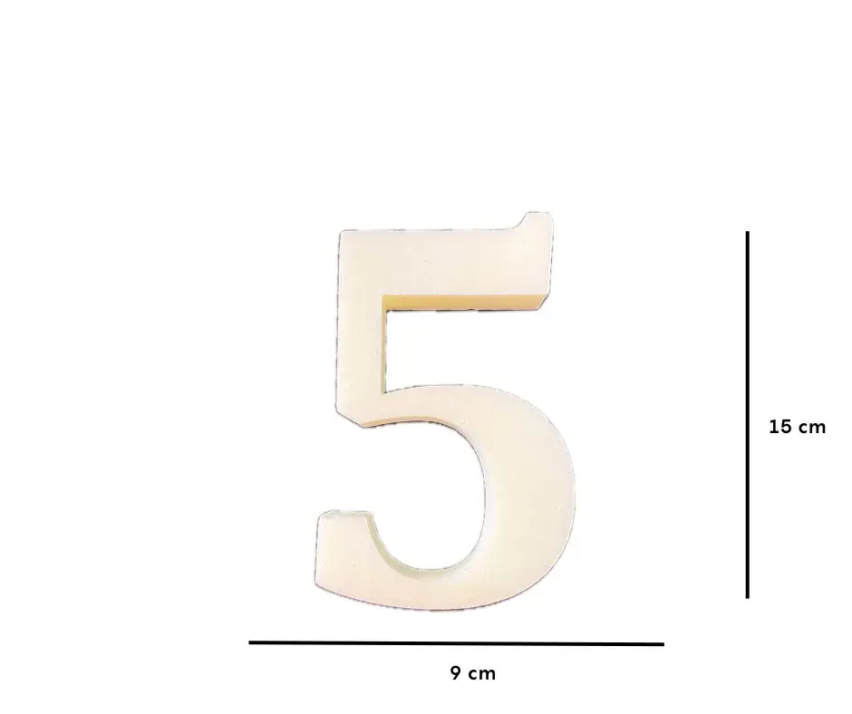 Házszám/betű 15cm "5"-Polisztirol Vásárlói kedvenc