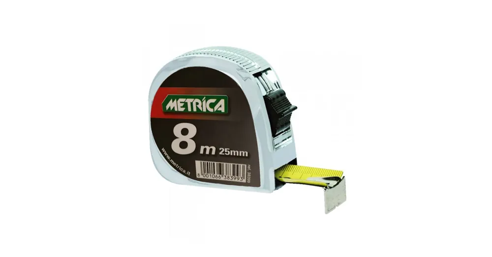 MÉRŐSZALAG 8M/25mm MAXI-ERŐS KRÓM TOKOS ÖVAKASZTÓS IMPORT Exkluzív ajánlat