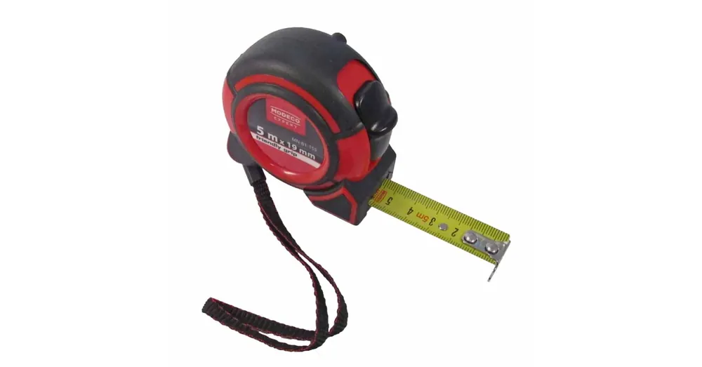 Gyors kiszállítás MODECO 81155 MÉRŐSZALAG 05M/19mm GUMÍROZOTT PIROS-FEKETE ÖVAKASZTÓS
