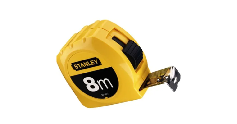 STANLEY 030457-130457 MÉRŐSZALAG 08M/25mm MŰANYAG SÁRGA ÖVAKASZTÓS Legnépszerűbb