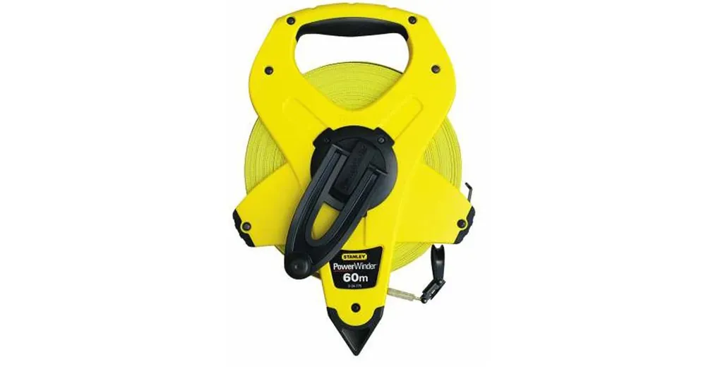Gyors szállítás STANLEY 234775 MÉRŐSZALAG 60M/12,7mm ÜVEGSZÁLAS FEKETE-SÁRGA