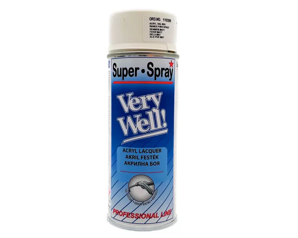 Biztonságos vásárlás DC Prima Color akril spray 400ml RAL9010 matt fehér