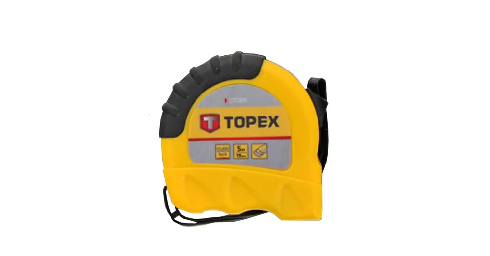 Gyors szállítás TOPEX 27C308 MÉRŐSZALAG 08M/25mm STANDARD SÁRGA-FEKETE ÖVAKASZTÓS