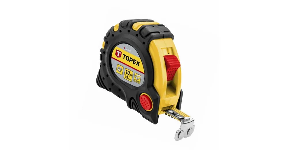 TOPEX 27C340 MÉRŐSZALAG 10M/32mm MÁGNESES SÁRGA-FEKETE ÖVAKASZTÓS Alacsony ár