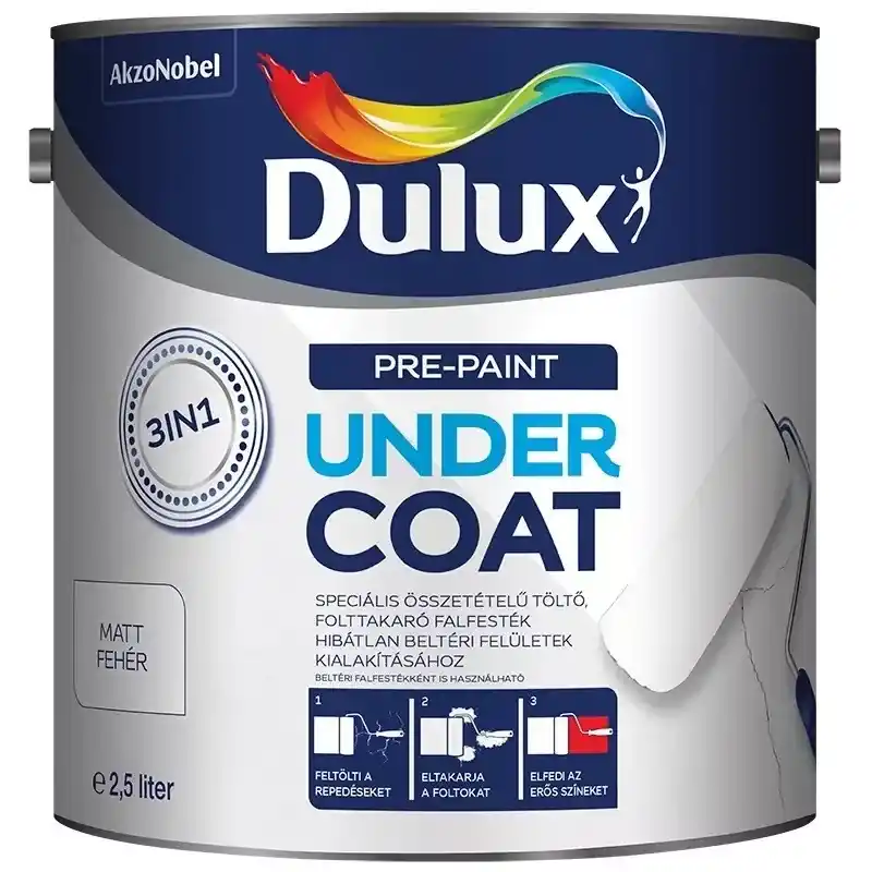 Akció Dulux PRE-PAINT 3in1 beltéri, töltő és folttakaró falfesték 2,5l