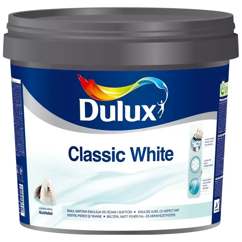 Bestseller Dulux Classic White matt beltéri falfesték 10l Fehér
