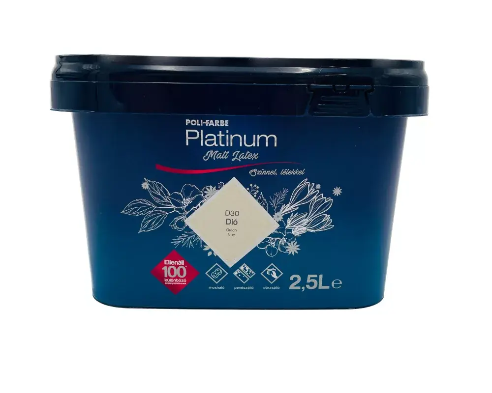 Platinum matt latex beltéri falfesték 2,5l Dió Legkelendőbb
