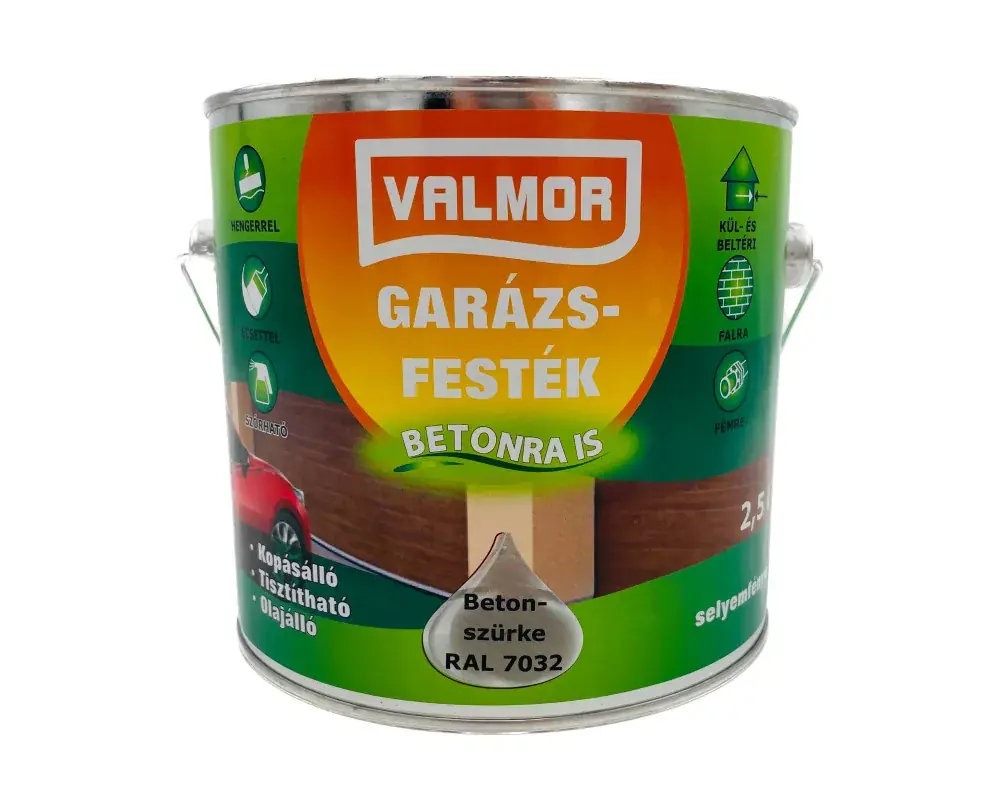 Biztonságos fizetés Valmor Garázsfesték 2,5l RAL7032 Betonszürke