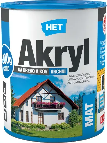 Het Akryl Mat vízbázisú matt zománcfesték 0,7kg Barna 0235 Szuper akció