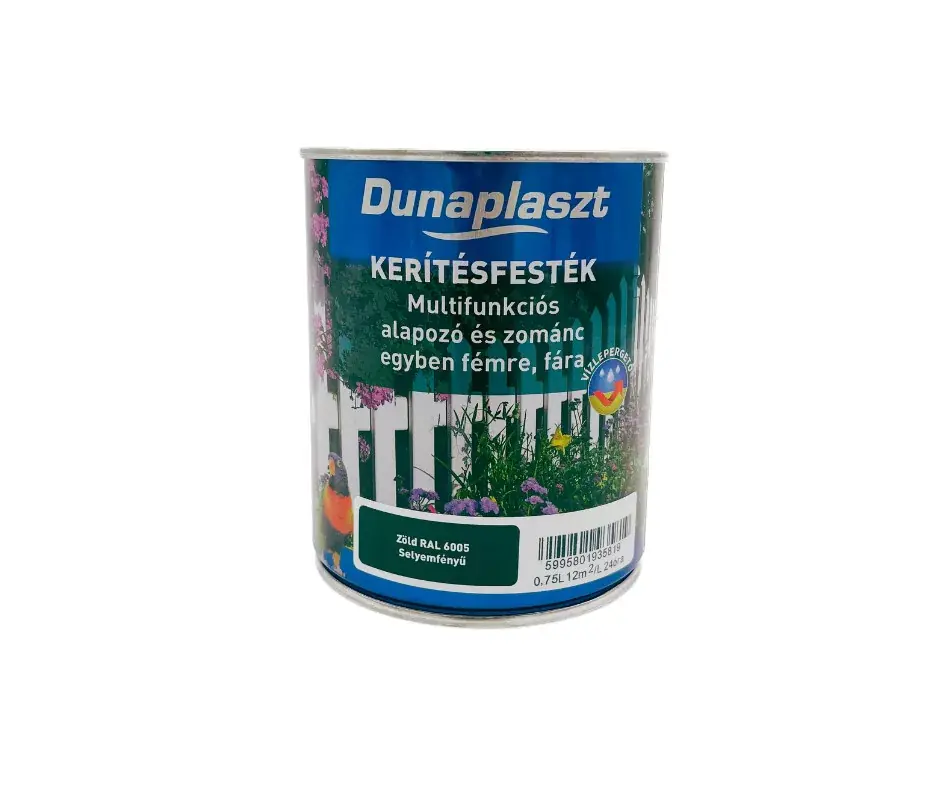 Dunaplaszt selyemfényű kerítésfesték 0,75l Zöld R6005 Ne maradj le