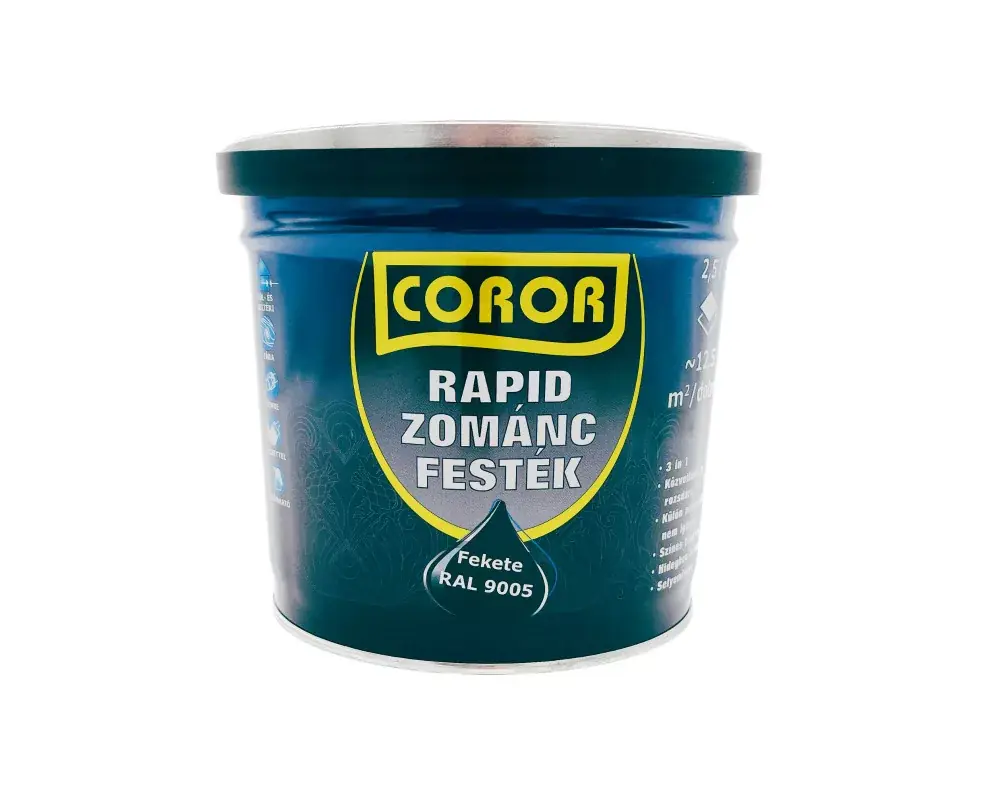 Coror Rapid zománcfesték 2,5l RAL9005 fekete Nézd meg most