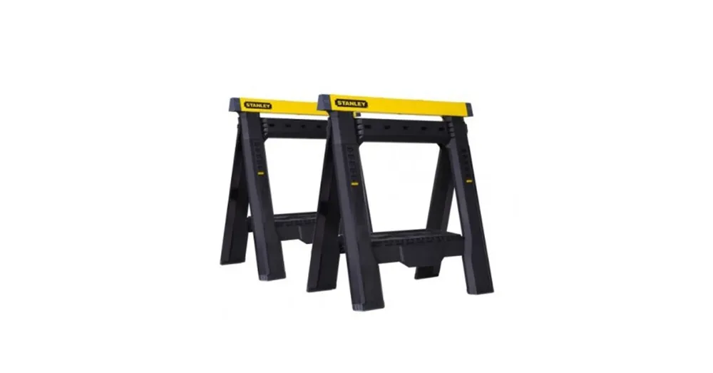 Biztonságos vásárlás STANLEY STST170559 ÁLLÍTHATÓ FŰRÉSZBAK MŰANYAG 450KG TEHERBÍRÁS 1 PÁR, POLC