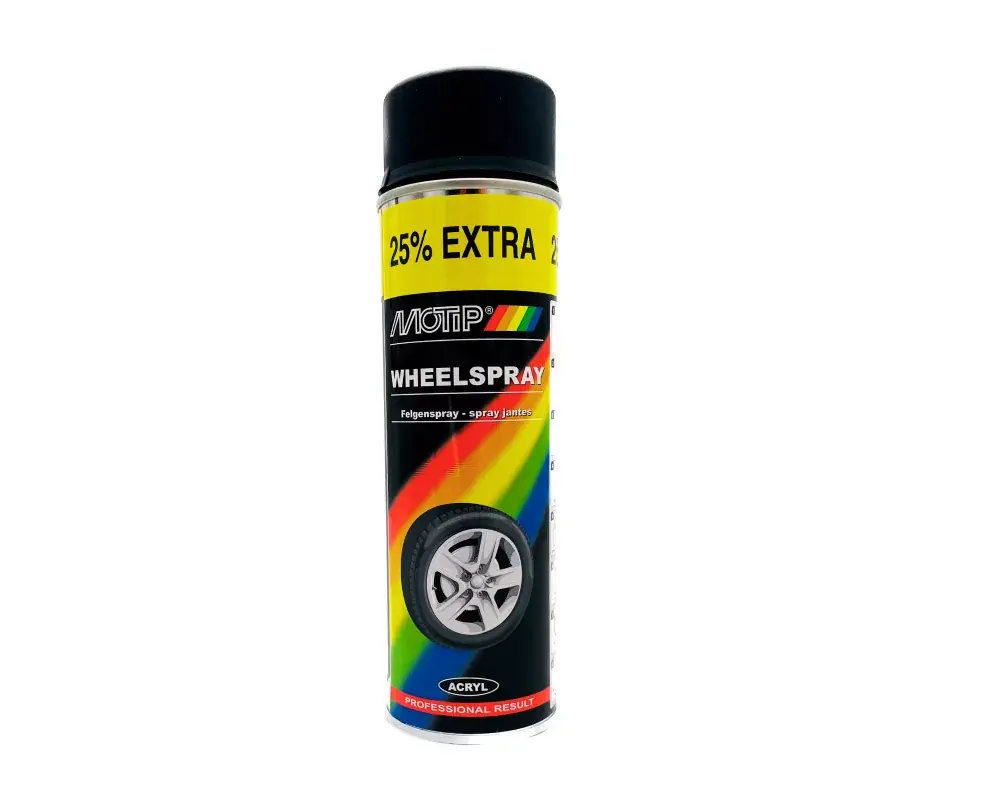 Motip Keréktárcsa spray 500ml matt fekete Gyors kiszállítás