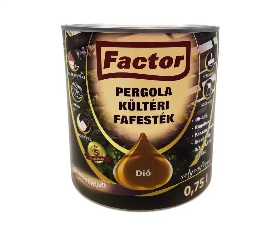 Factor Pergola kültéri fafesték 0,75l dió Expressz kézbesítés