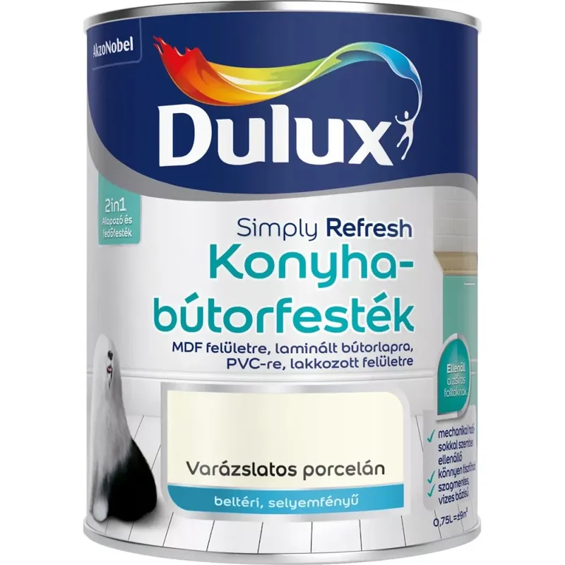 Dulux Konyhabútorfesték selyemfényű 0,75l Varázslatos porcelán Expressz kézbesítés