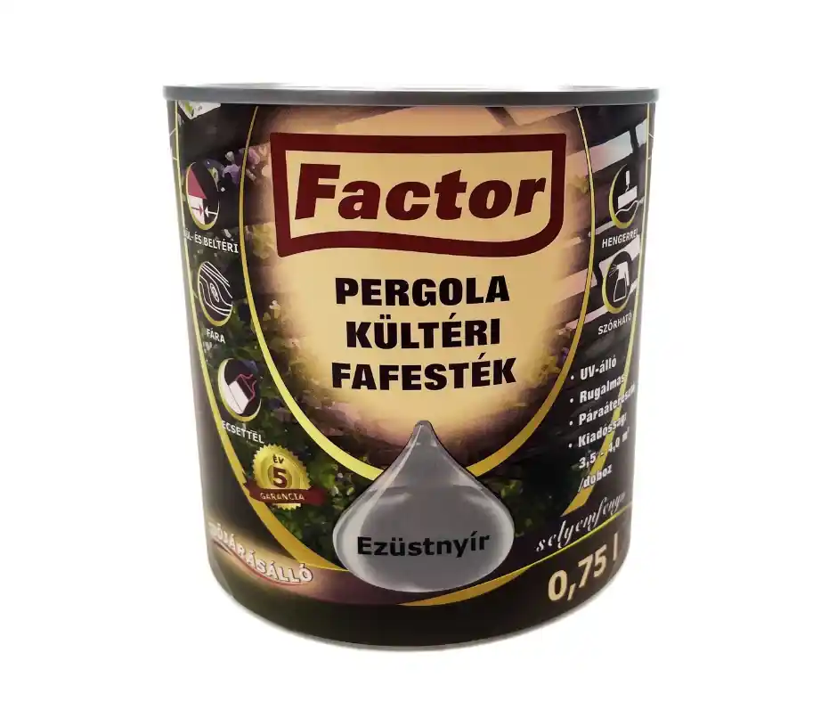 Factor Pergola kültéri fafesték 0,75l ezüstnyír Rendeld meg most