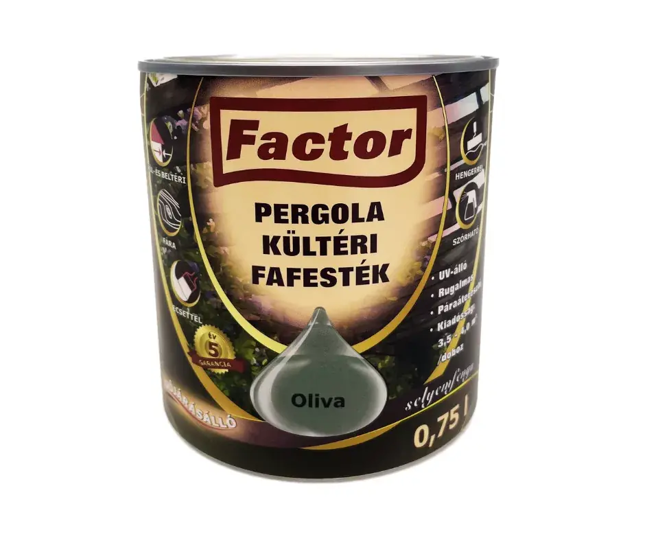 Factor Pergola kültéri fafesték 0,75l oliva Olcsóbb