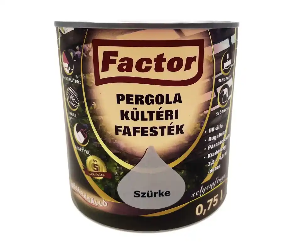 Azonnali szállítás Factor Pergola kültéri fafesték 0,75l szürke