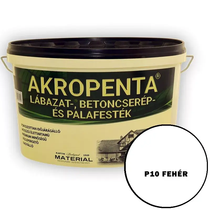 Árcsökkenés Akropenta Lábazat-, betoncserép- és palafesték 2kg/1,6l Fehér