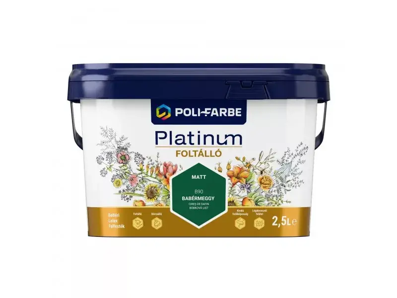 Árengedmény Platinum Foltálló beltéri falfesték 2,5l Babérmeggy