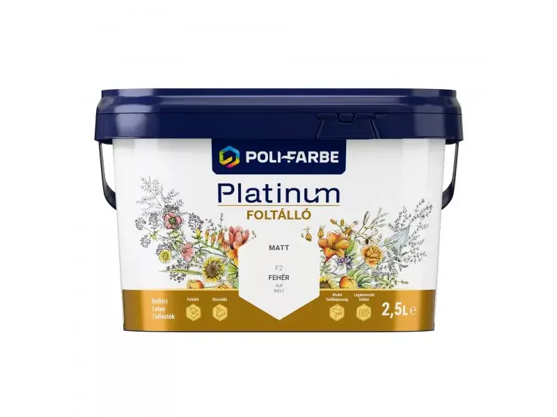 Outlet Platinum Foltálló beltéri falfesték 2,5l Fehér