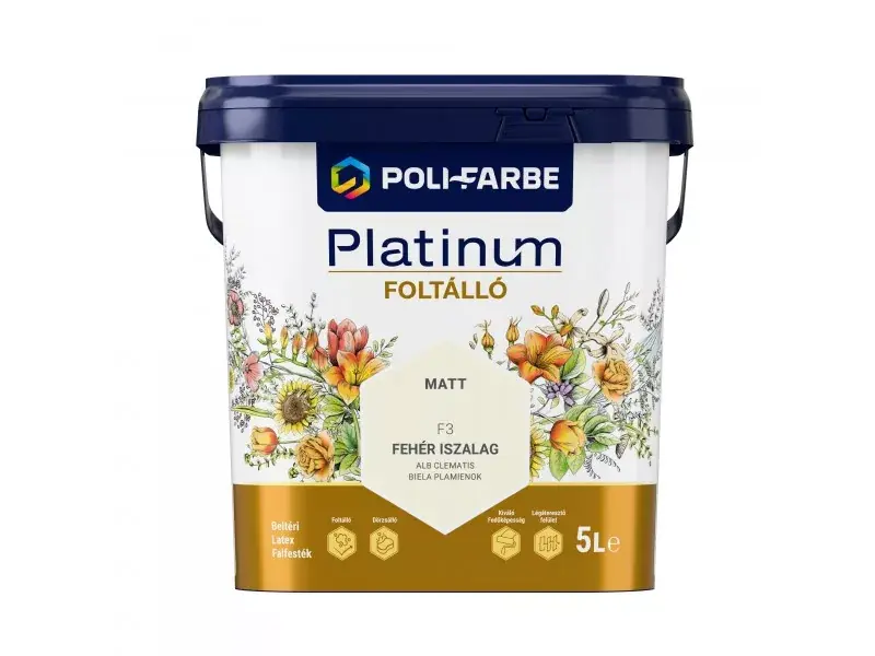 Azonnali szállítás Platinum Foltálló beltéri falfesték 5l Fehér iszalag
