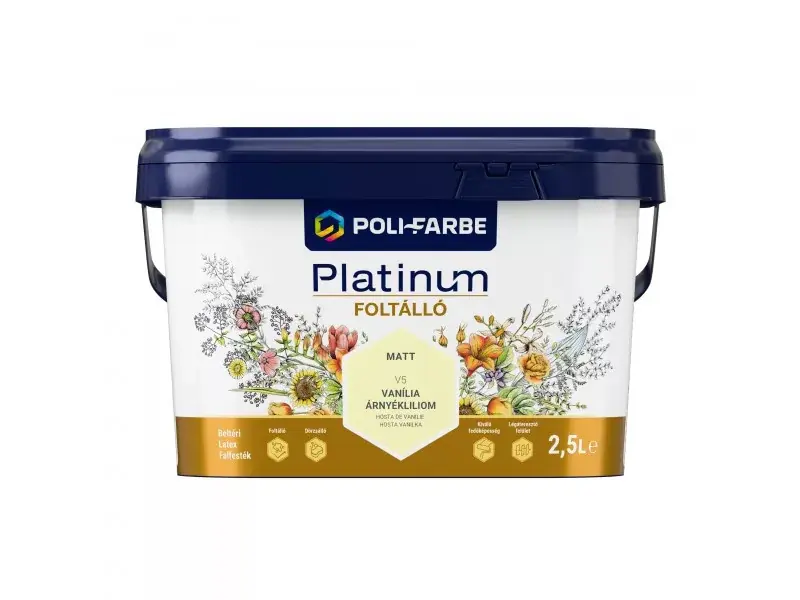 Alacsony ár Platinum Foltálló beltéri falfesték 2,5l Vanília árnyékliliom