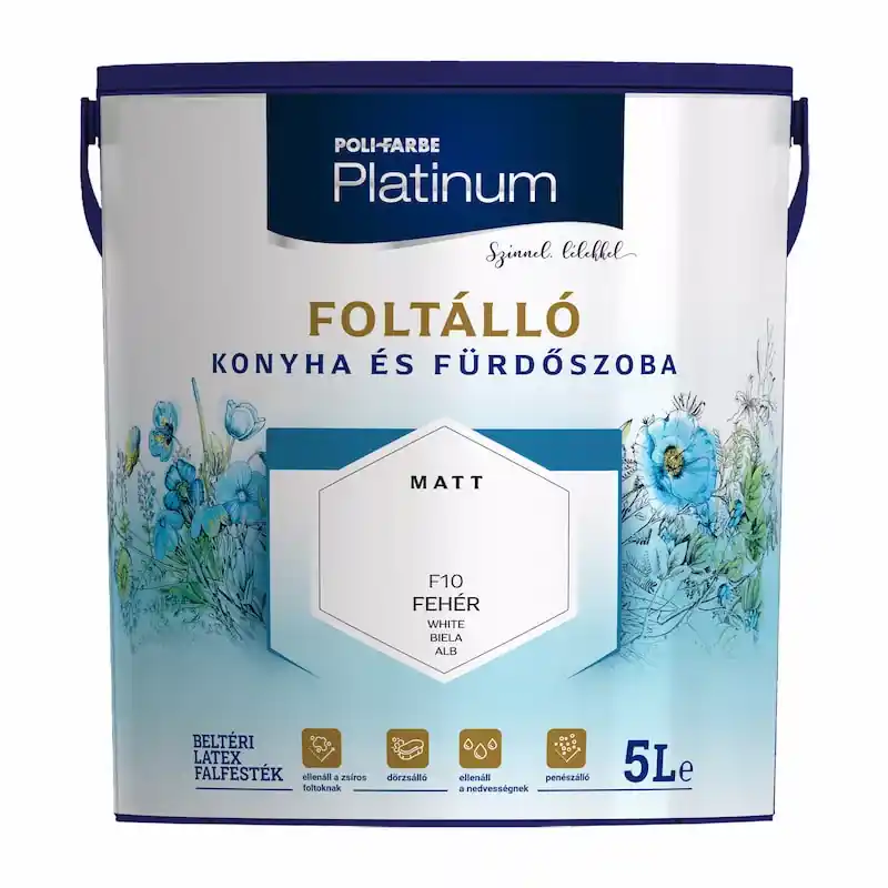 Kedvezményes ár Platinum Foltálló Konyha és fürdőszoba beltéri falfesték 2,5l Fehér