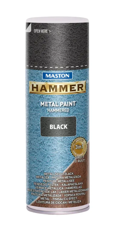 Expressz kézbesítés Maston Hammer fémfesték spray 400ml kalapácslakk Fekete