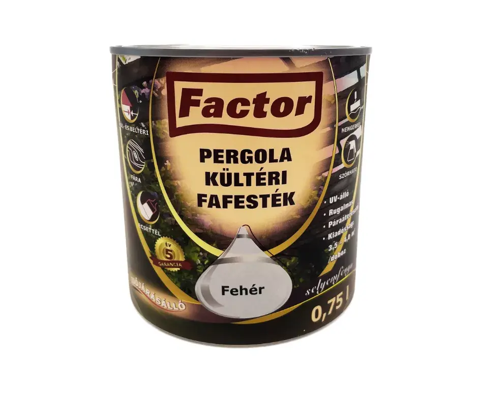Rendeld meg most Factor Pergola kültéri fafesték 0,75l fehér