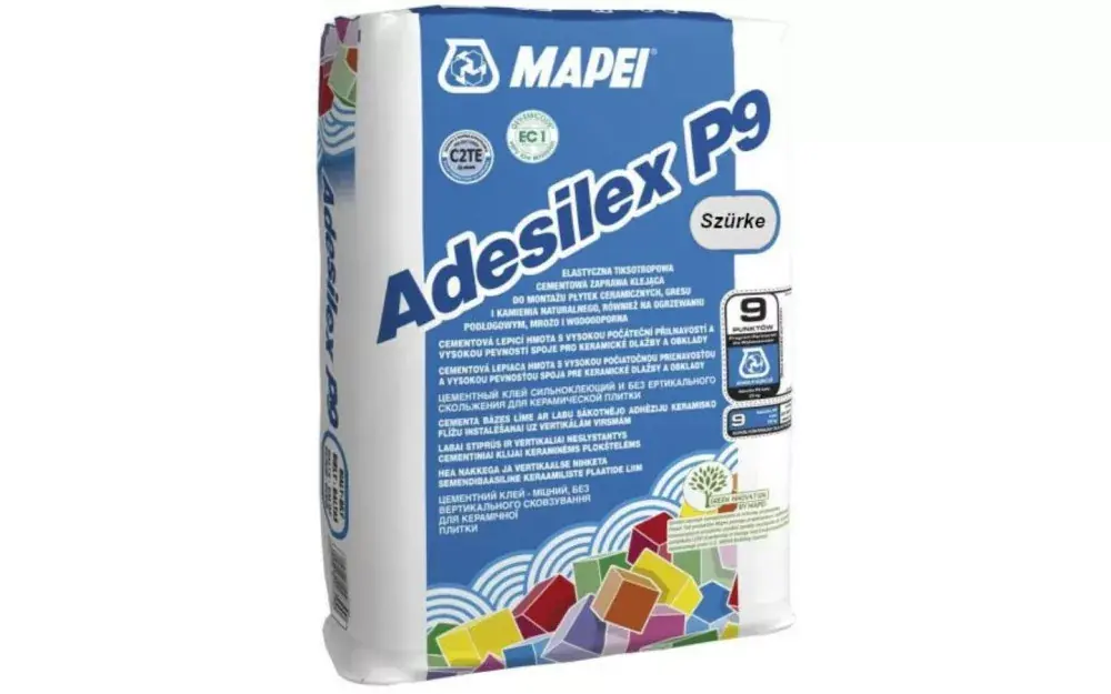 Vásárlói kedvenc Mapei Adesilex P9 flexibilis kül- és beltéri burkolat- és csemperagasztó 25kg